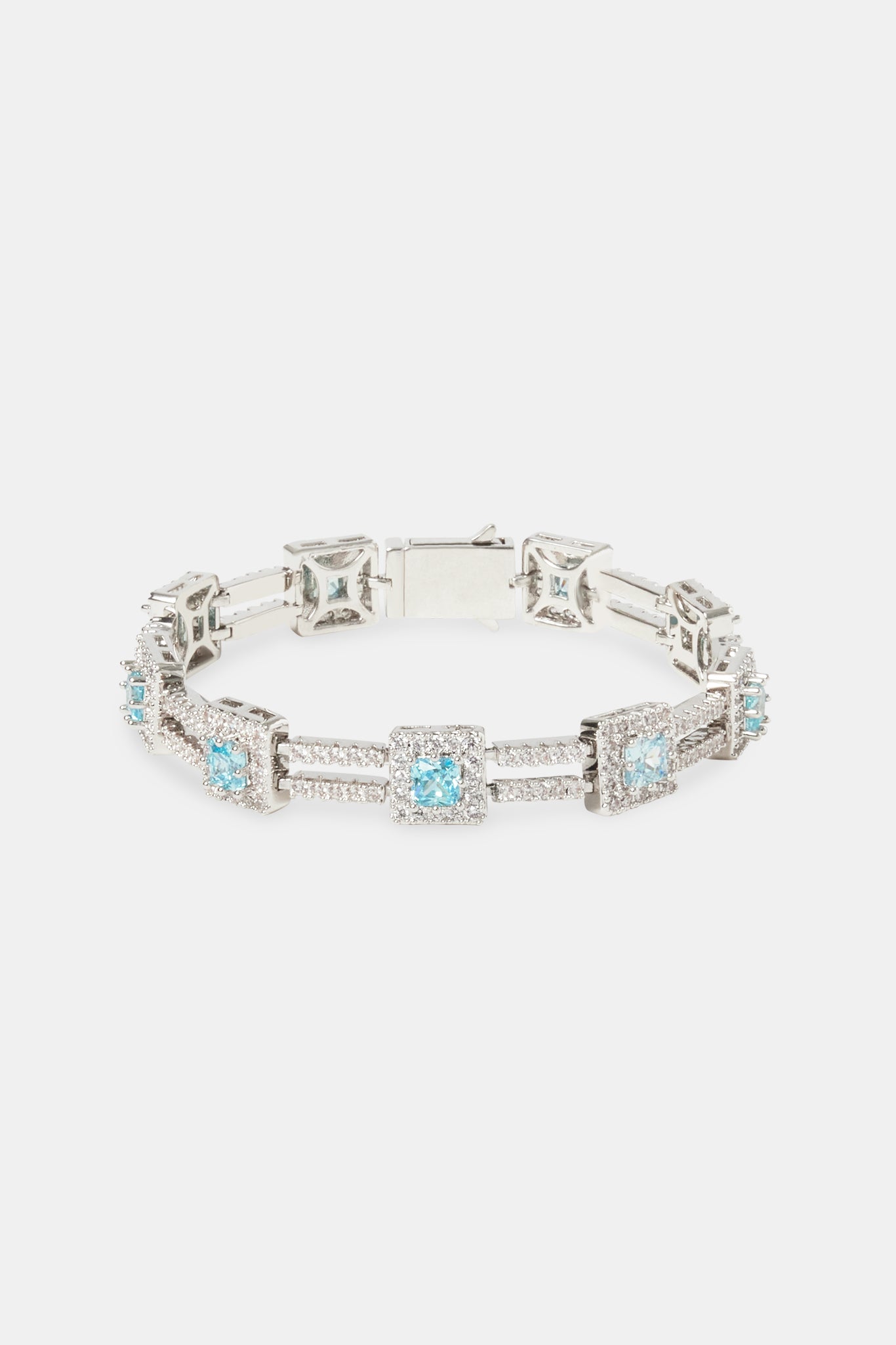 Eisblaues zweireihiges Tennisarmband – 10 mm